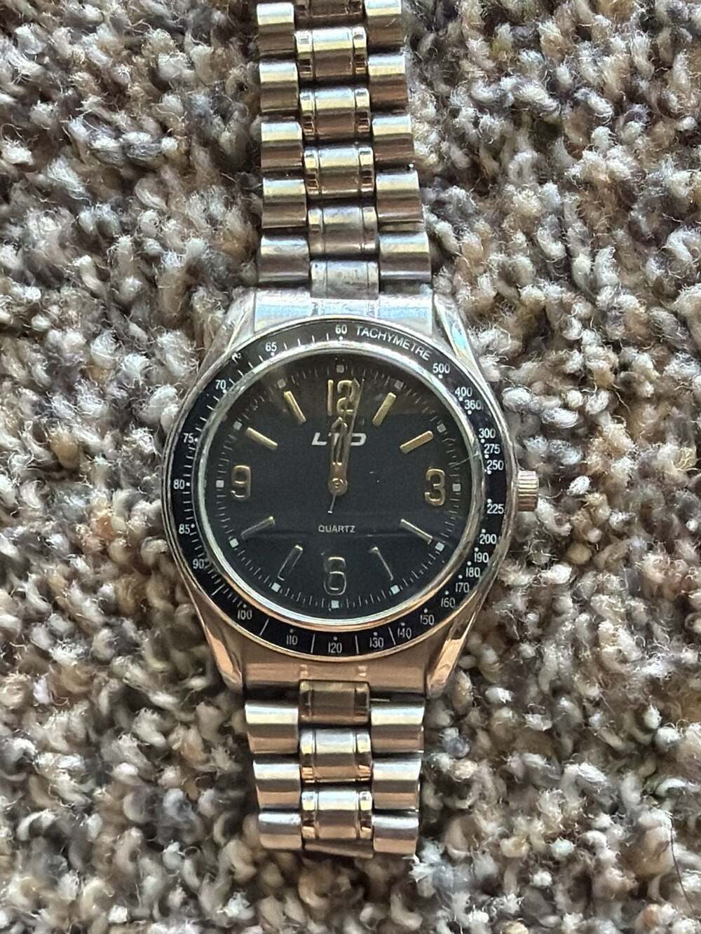 LTD by M.Z. Berger Men's Quartz Analog Watch with Black Dial and Tachymetre Beze
